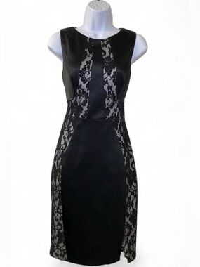 Jax Black Lace and Satin Bodycon Dress
